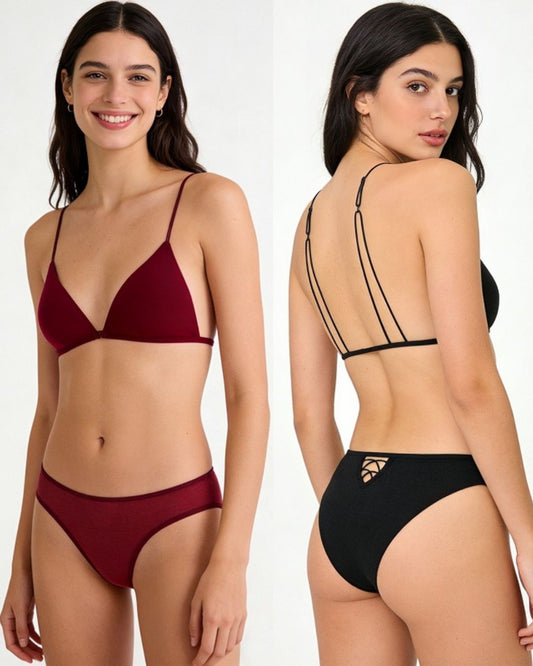 WILLLUXE® French Triangle Bra in Ultralight Microfiber with Ultra-Thin Straps and Front Closure