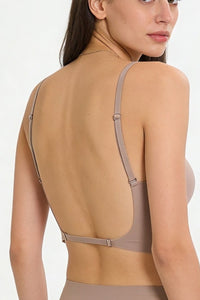 Willluxe® Soft Triangle Bralette Invisible Low Back with Multiple Tie Styling Options