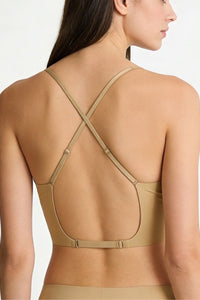 Willluxe® Soft Triangle Bralette Invisible Low Back with Multiple Tie Styling Options