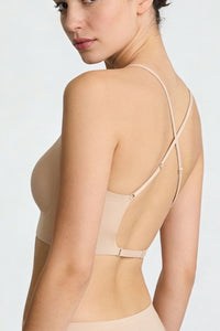 Willluxe® Soft Triangle Bralette Invisible Low Back with Multiple Tie Styling Options