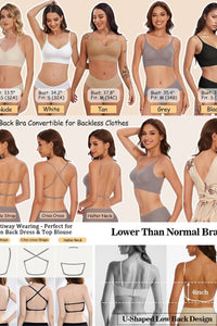Willluxe® Soft Triangle Bralette Invisible Low Back with Multiple Tie Styling Options