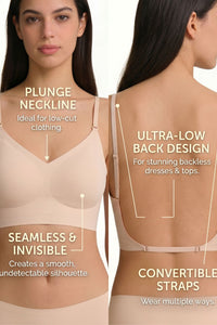 Willluxe® Soft Triangle Bralette Invisible Low Back with Multiple Tie Styling Options