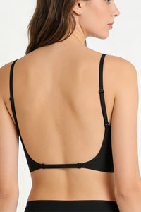 Willluxe® Soft Triangle Bralette Invisible Low Back with Multiple Tie Styling Options