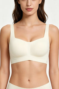 Willluxe® Seamless Comfortable Square Neck Strapless Jelly Soft Support Foundation Bra