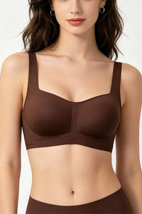 Willluxe® Seamless Comfortable Square Neck Strapless Jelly Soft Support Foundation Bra
