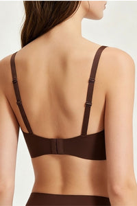 Willluxe® Seamless Comfortable Square Neck Strapless Jelly Soft Support Foundation Bra