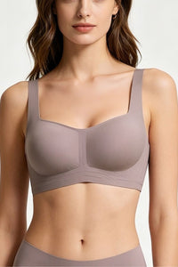 Willluxe® Seamless Comfortable Square Neck Strapless Jelly Soft Support Foundation Bra
