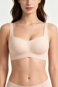 Willluxe® Seamless Comfortable Square Neck Strapless Jelly Soft Support Foundation Bra