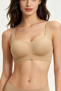 Willluxe® Seamless Comfortable Square Neck Strapless Jelly Soft Support Foundation Bra