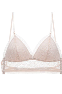 Willluxe® French Lace Wire-Free Thin Invisible U-Shaped Backless Triangle Bras