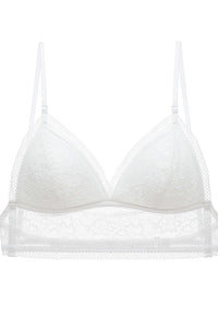 Willluxe® French Lace Wire-Free Thin Invisible U-Shaped Backless Triangle Bras