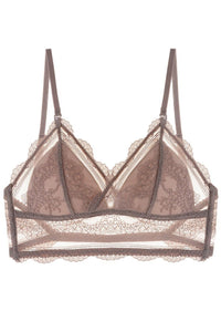 Willluxe® French Lace Wire-Free Thin Invisible U-Shaped Backless Triangle Bras