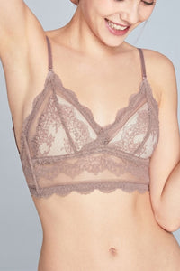 Willluxe® French Lace Wire-Free Thin Invisible U-Shaped Backless Triangle Bras