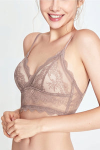 Willluxe® French Lace Wire-Free Thin Invisible U-Shaped Backless Triangle Bras