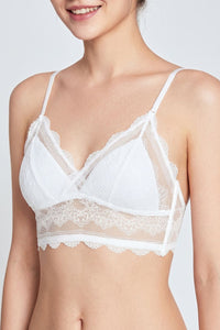 Willluxe® French Lace Wire-Free Thin Invisible U-Shaped Backless Triangle Bras