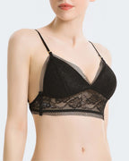 Willluxe® French Lace Wire-Free Thin Invisible U-Shaped Backless Triangle Bras