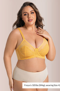 Willluxe® Scalloped Mermaid Lace Unlined Full Cup Underwire Bra - Plus Size