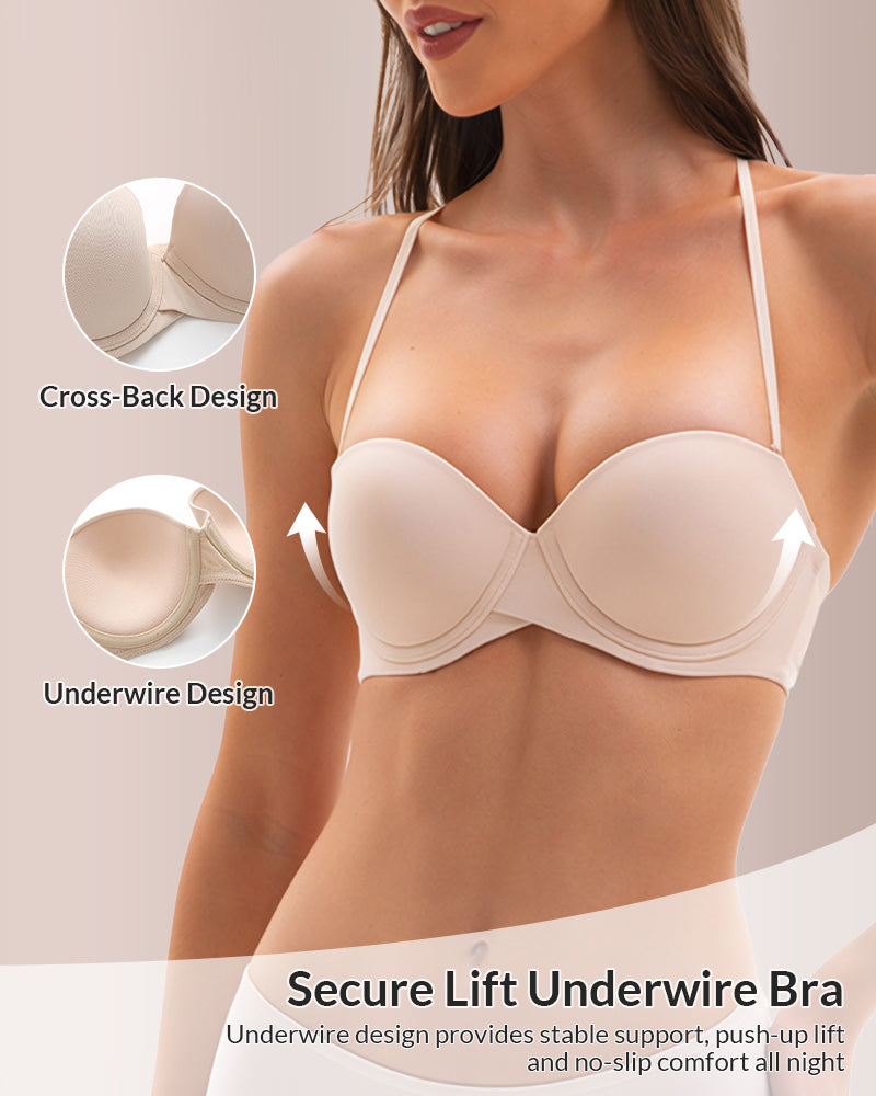 Willluxe® Push-Up Seamless Strapless Bra