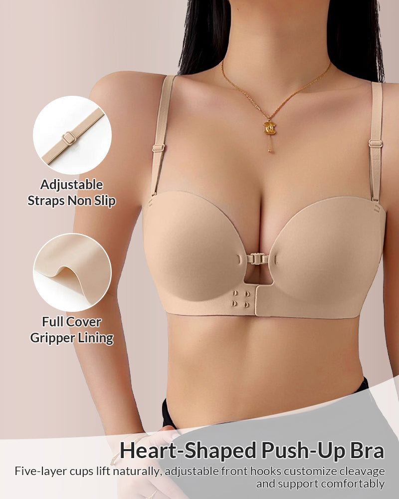 Willluxe® Front-Closure Strapless Push-Up Bra