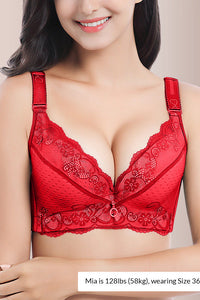 Willluxe® Full Coverage Floral Lace Push-Up Shaping Bra