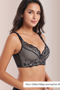 Willluxe® Full Coverage Floral Lace Push-Up Shaping Bra