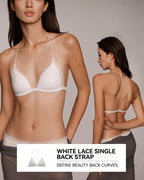 Willluxe® French Front Closure Lace Back Triangle Bra Thin Straps Lightweight Elegant Lingerie