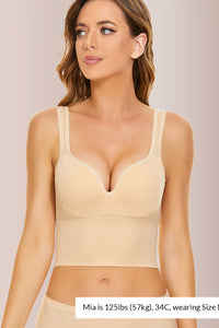 Willluxe® Seamless Deep-V Shaping Bra With Wide Straps