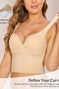 Willluxe® Seamless Deep-V Shaping Bra With Wide Straps