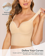 Willluxe® Seamless Deep-V Shaping Bra With Wide Straps