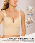 Willluxe® Seamless Deep-V Shaping Bra With Wide Straps