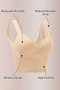 Willluxe® Seamless Deep-V Shaping Bra With Wide Straps