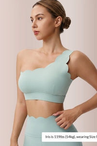 Willluxe® Scalloped Asymmetrical Yoga Bra