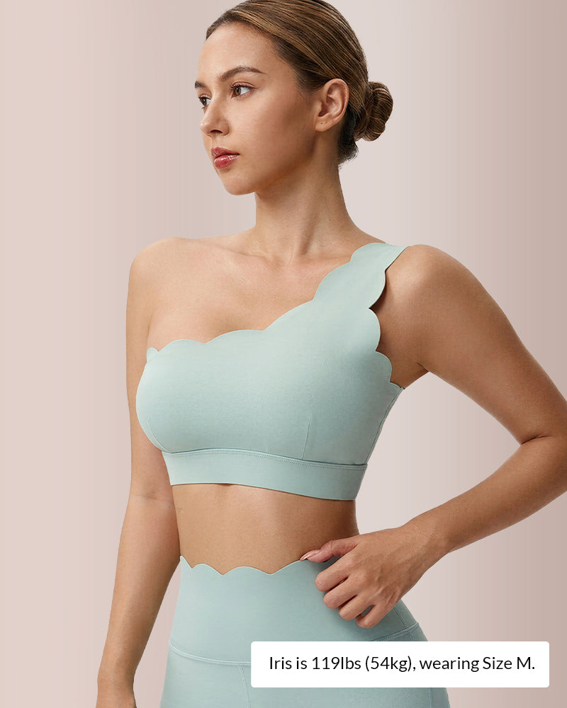 Willluxe® Scalloped Asymmetrical Yoga Bra