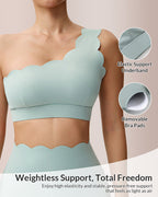 Willluxe® Scalloped Asymmetrical Yoga Bra