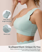 Willluxe® Scalloped Asymmetrical Yoga Bra