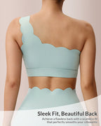 Willluxe® Scalloped Asymmetrical Yoga Bra