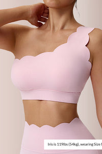 Willluxe® Scalloped Asymmetrical Yoga Bra