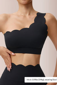 Willluxe® Scalloped Asymmetrical Yoga Bra