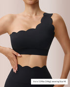 Willluxe® Scalloped Asymmetrical Yoga Bra