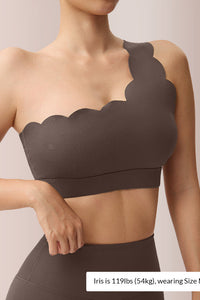Willluxe® Scalloped Asymmetrical Yoga Bra
