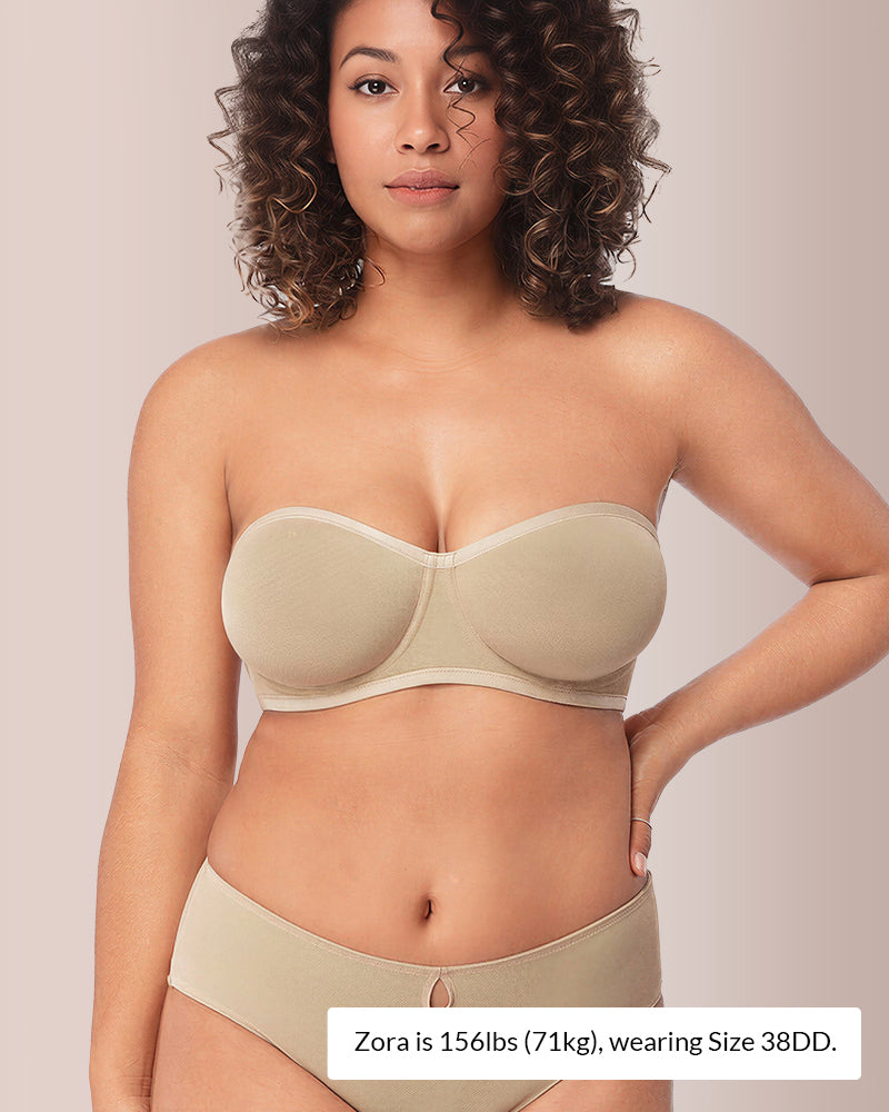 Willluxe® Strapless Anti-Slip Bandeau Bra Plus Size Seamless Support