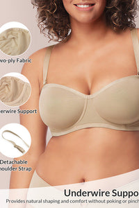 Willluxe® Strapless Anti-Slip Bandeau Bra Plus Size Seamless Support