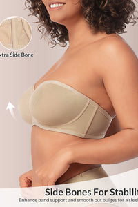 Willluxe® Strapless Anti-Slip Bandeau Bra Plus Size Seamless Support