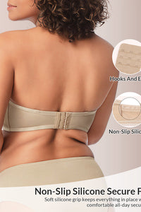 Willluxe® Strapless Anti-Slip Bandeau Bra Plus Size Seamless Support
