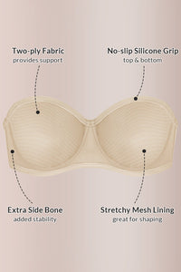 Willluxe® Strapless Anti-Slip Bandeau Bra Plus Size Seamless Support