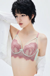 Willluxe® French Eyelash Lace Wireless Push-Up Bra