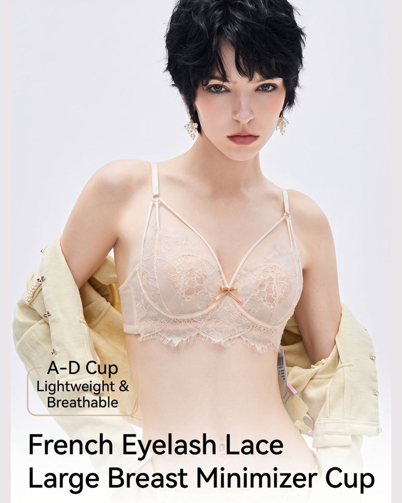 Willluxe® French Eyelash Lace Wireless Push-Up Bra