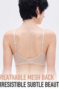 Willluxe® French Eyelash Lace Wireless Push-Up Bra