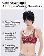 Willluxe® French Eyelash Lace Wireless Push-Up Bra