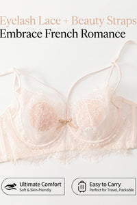 Willluxe® French Eyelash Lace Wireless Push-Up Bra